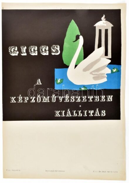 cca 1963 Giccs a képzőművészetben, kiállítás. Plakát, papír. Múzeumok Rotaüzeme. 42×29 cm