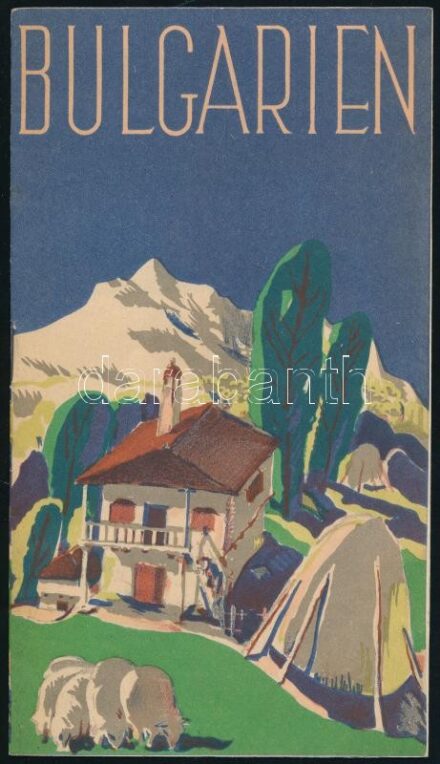 cca 1920-1930 Bulgarien, fekete-fehér fotókkal illusztrált német nyelvű bolgár utazási prospektus, 8 sztl. lev.