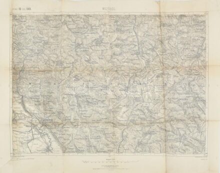 1889 Mezőség katonai térképe, kiadja: K.u.k. militär-geographisches Institut, 46×58 cm