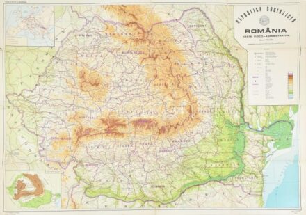 1975 Románia térképe, 76×105 cm