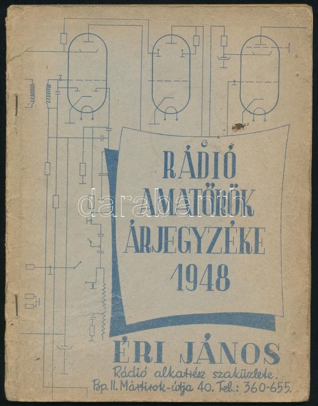 Rádióamatőrök Árjegyzéke 1948. Éri János. 24p.