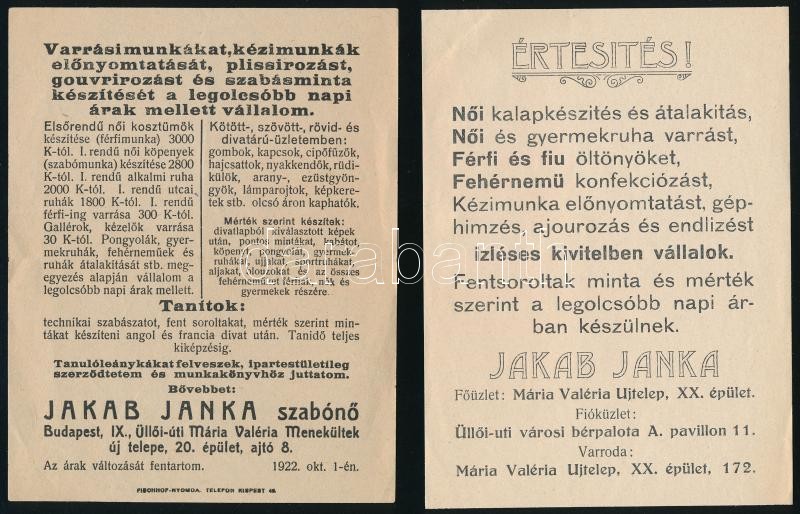 Jakab Janka Nagyváradról kitelepített varrónő 3 db szórólapja - Image 2