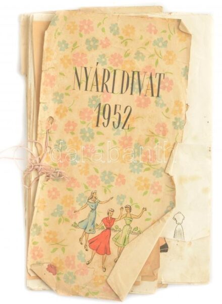 1952 Nyári divat. kb 30 db szabásminta, divatkép sérült borítóval 35 cm