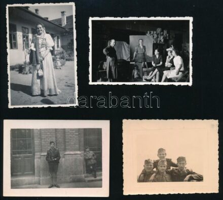 1940-1941 Katonák útban a Hargitára, műterem, díszmagyarban, cserkész rajtiszt, 5,5×8,5 cm