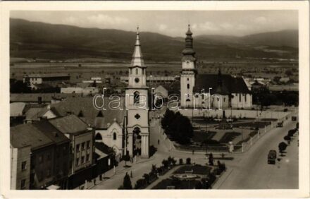 Zólyom, Zvolen; Námestie / tér, templom, üzletek / square, church, shops