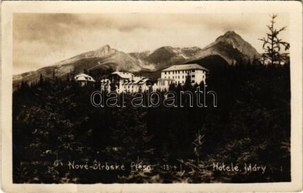 1930 Tátra, Magas-Tátra, Vysoké Tatry; Nové-Strbské Pleso, Hotele Móry / Újcsorbató, Móry szálloda / hotel (EB)