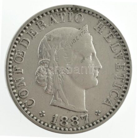 Svájc 1887. 20r Ni T:2- Switzerland 1887. 20 Rappen Ni C:VF Krause Y# 25a