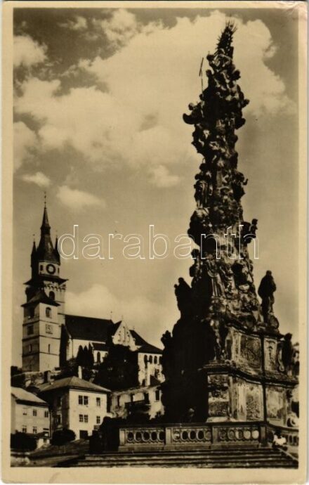 1957 Körmöcbánya, Kremnitz, Kremnica; Szentháromság szobor / Holy Trinity statue (EK)