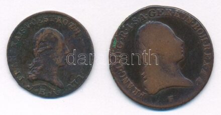 1800E 3kr Cu 'I. Ferenc' + 1812E 1kr Cu T:2-,3