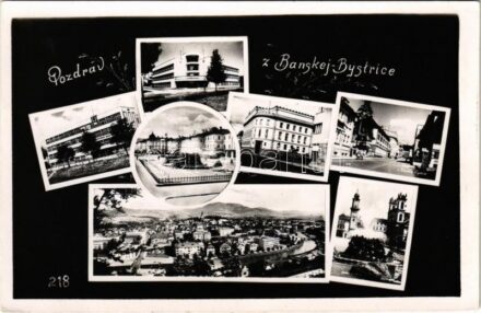 1945 Besztercebánya, Banská Bystrica; mozaiklap / multi-view postcard