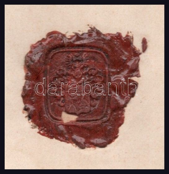 1885 Tiszaroff, bizonyítvány 50 kr okmánybélyeggel és címeres viaszpecséttel - Image 3