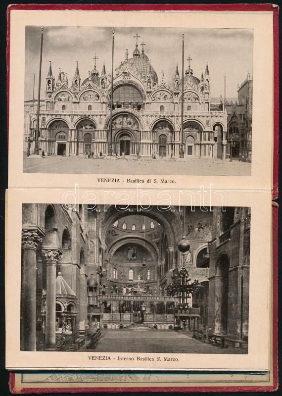 cca 1900 Ricordo di Venezia leporelló, benne 32 kép, 6 oldalas panoráma kép, 2 oldalas térkép - Image 2