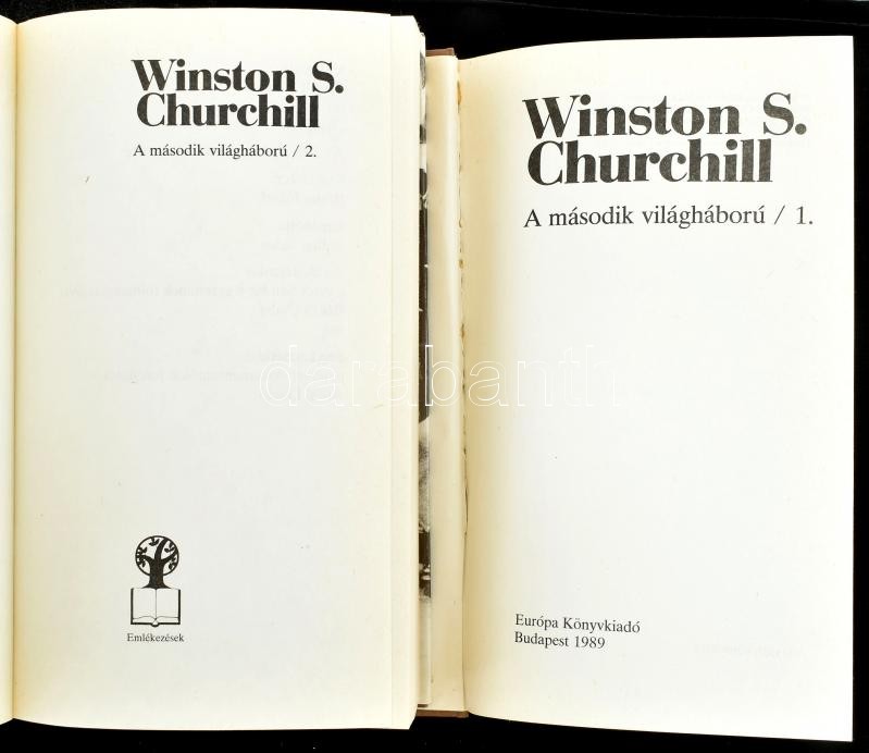 Winston S. Churchill: A második világháború 1-2. köt. Vál.: Csurdi Sándor és Gyarmati György. Gyarmati György utószavával. Ford.: Betlen János. Bp., 1989., Európa. Kiadói egészvászon-kötés, kiadói papír védőborítóban. - Image 2