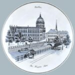 KPM Berlin dísztányér. Matricás porcelán. Jelzett, hibátlan, d: 24,5 cm.
