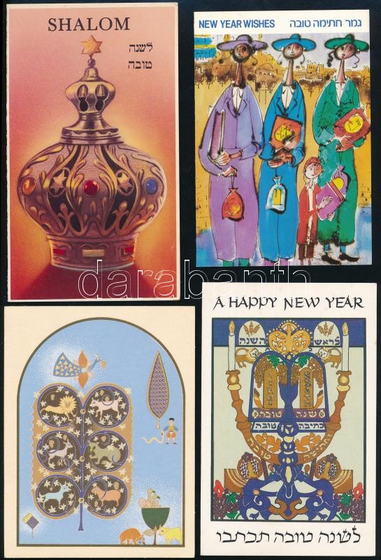 18 db modern zsidó újévi üdvözlőlap / 18 modern jewish new year greeting cards