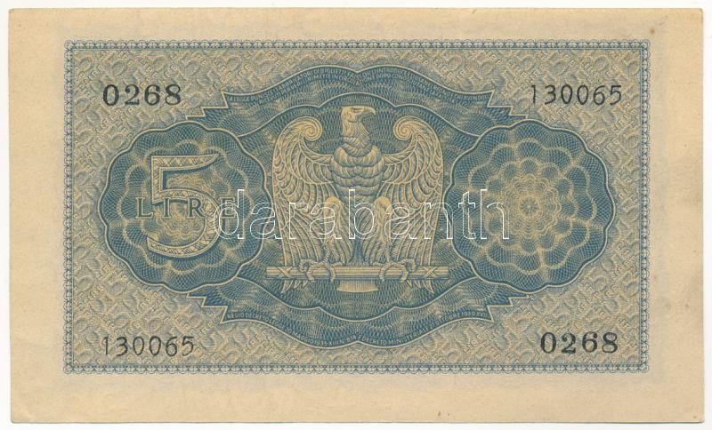 Olaszország 1940. 5L T:III Italy 1940. 5 Lire C:F Krause P#28 - Image 2