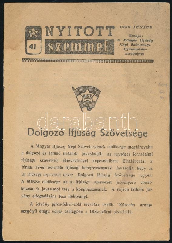 cca 1950-1960 3 db propaganda kiadvány (Üzemi kollektív szerződés, Nyitott szemmel, Magyar Szocialista Munkáspárt nyilatkozata) - Image 2