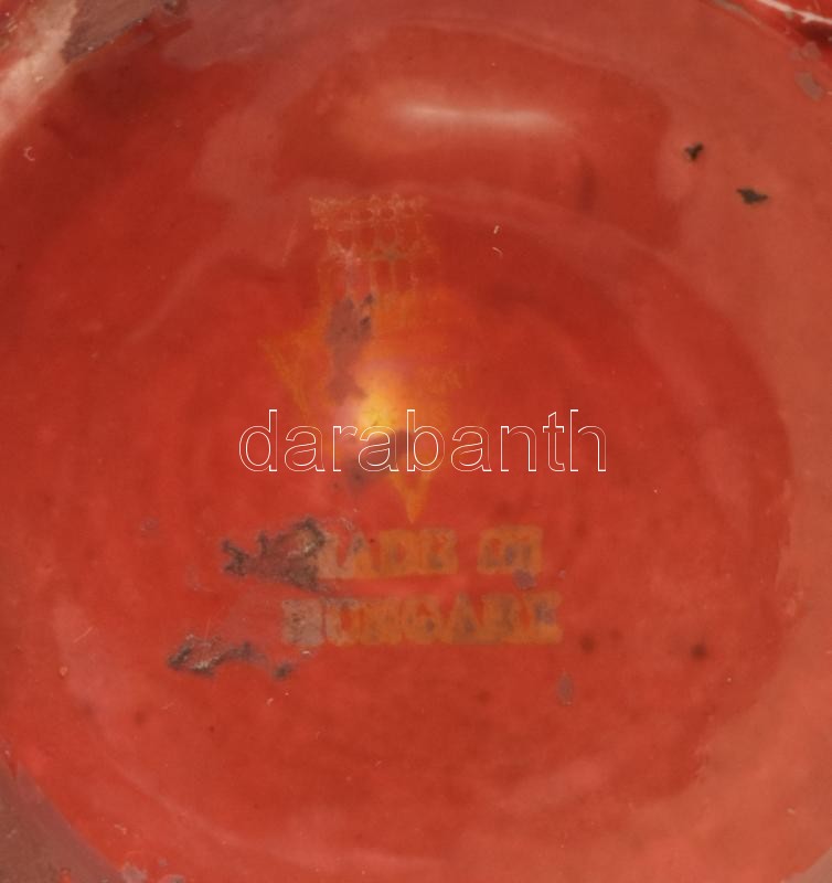 Zsolnay ökörvér mázas, repesztett mázas porcelán váza, jelzett, apró sérülésekkel, m: 26,5 cm - Image 4