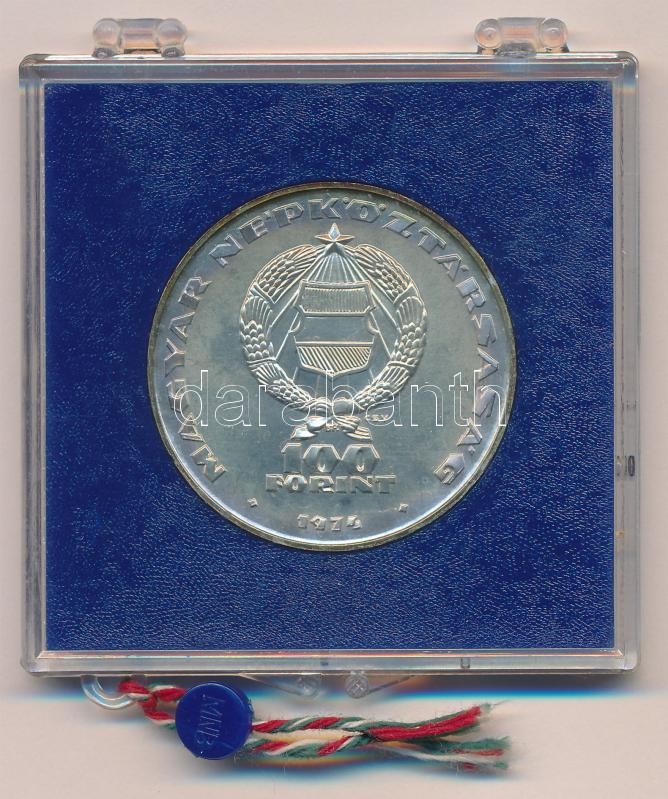 1974. 100Ft Ag '25 éves a KGST' eredeti, plombált MNB tokban T:BU patina Adamo EM43 - Image 2