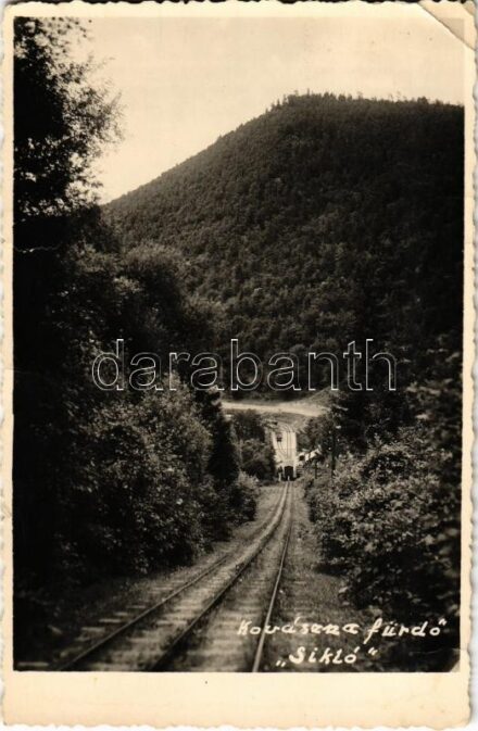 1942 Kovászna, Covasna; sikló / funicular railway. photo (szakadás / tear)