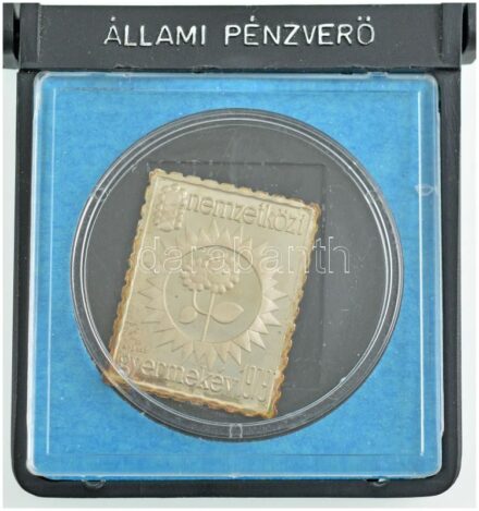 1979. 'Nemzetközi Gyermekév' Ag bélyegérem eredeti ÁPV tokban (~3,41g/0.835/27x22mm) T:1 (PP)