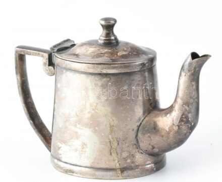 Klein Jakab Muzeum Kávéház, ezüstözött alpakka kiöntő, kopott, jelzett, m: 10 cm