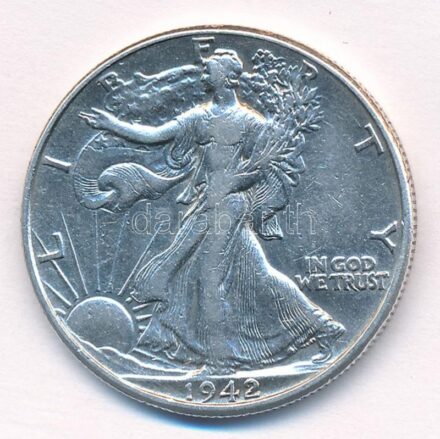Amerikai Egyesült Államok 1942. 1/2$ Ag 'Walking Liberty' T:3 USA 1942. 1/2 Dollar Ag 'Walking Liberty' C:F Krause KM#142