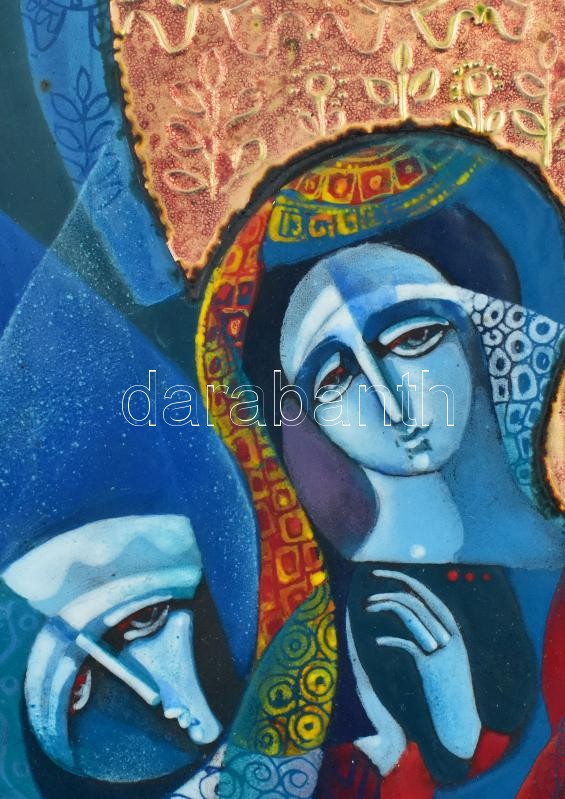 Beni Mária ( - ): Ikon. Tűzzománc. 22,5x10,5cm - Image 2