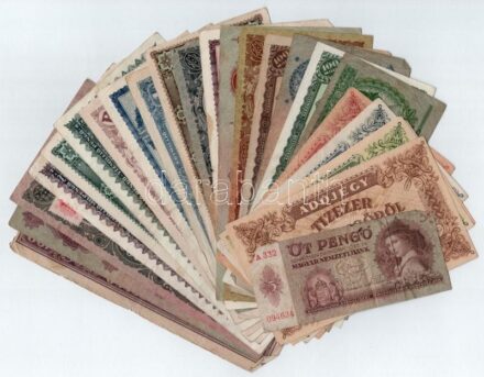 24xklf Pengő, inflációs Pengő és Adópengő bankjegyből álló tétel T:III,III-