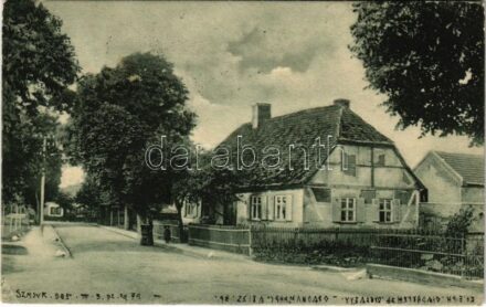 1905 Nagykároly, Carei (?); utca / street view + 'NAGY-KÁROLY - KOLOZSVÁR 74. SZ.' vasúti mozgóposta bélyegző (EK)