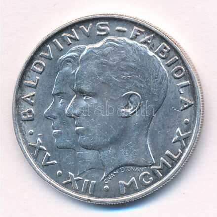 Belgium 1960. 50Fr Ag 'Baldvin király és Fabiola' T:1- Belgium 1960. 50 Francs Ag 'Baldvin and Fabiola marriage' C:AU