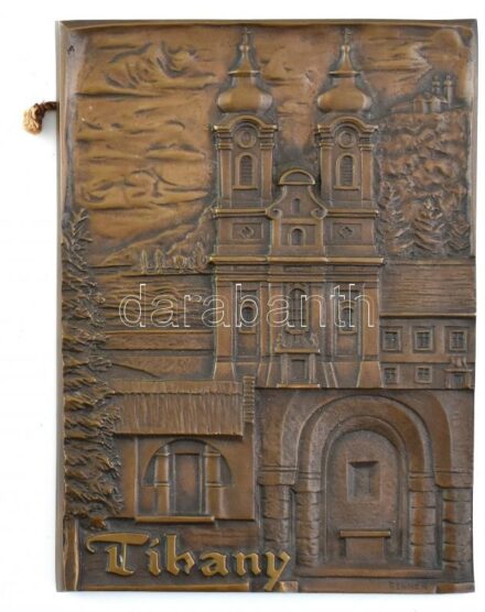 Renner Kálmán (1927-1994): Tihany. Bronz falplasztika, jelzett, kopott, 24,5x17,5cm