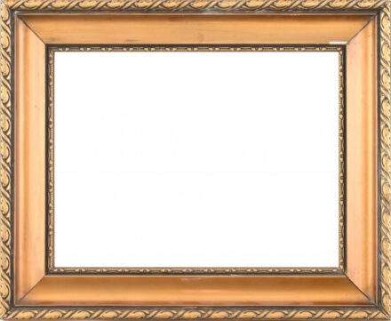 Aranyszínű fa képkeret, sérüléssel, belső méret: 22,5×30 cm