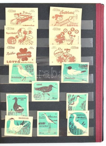 Kb. 140 db vegyes gyufacímke az '50-es évekből, albumban