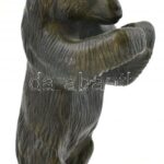 Bronz medve, jelzés nélkül, kopásokkal, m:17cm