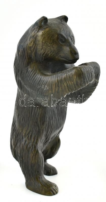 Bronz medve, jelzés nélkül, kopásokkal, m:17cm