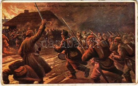 1915 Éjjeli támadás Przemysl előtt / WWI K.u.K. (Austro-Hungarian) military art postcard. G.G.W. II. Nr. 121. + 'K.u.K. Infanterieregiment No. 101. (EK)