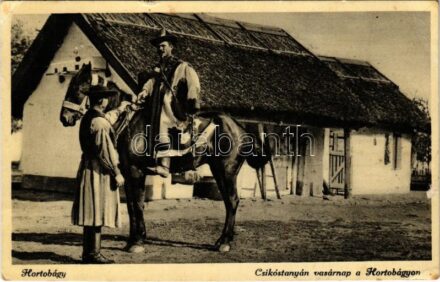 Hortobágy, Csikóstanyán vasárnap, magyar folklór (EK)