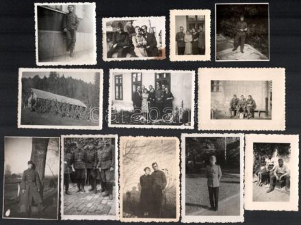 cca 1940-1945 Vegyes katonai fotó tétel, 12 db, 5×4 és 6,5×8,5 cm közötti méretekben