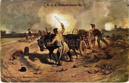 1914 K.u.k. Traindivision Nr. 7. / Moosbacher Erhard szekerészközkatona és bajtársa Nekowetz Tomás a Goitoi csatában 1848 május 30-án (EK)