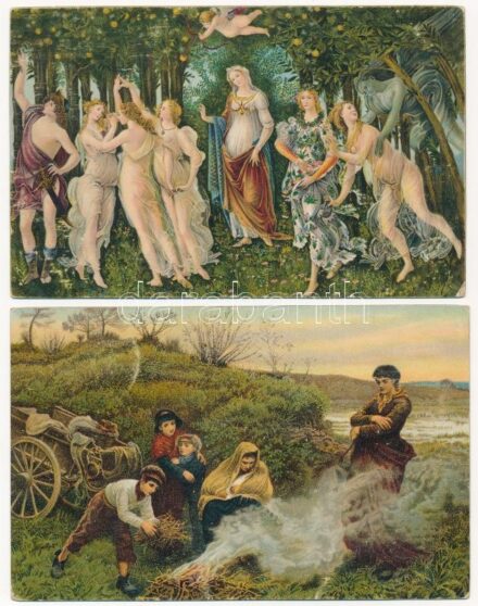 7 db RÉGI Stengel litho képeslap / 7 pre-1945 Stengel litho postcards