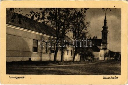 Somogyszob, utca, templom. Képzőművészeti Alap Kiadóvállalat (EK)