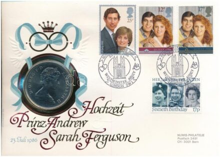 Nagy-Britannia 1980. 25p Cu-Ni 'Erzsébet anyakirályné 80. születésnapja' érmés borítékban, bélyeggel és bélyegzéssel T:1,1- Great Britain 1980. 25 Pence Cu-Ni '80th birthday of Queen Elizabeth the Queen Mother' in coin envelope with