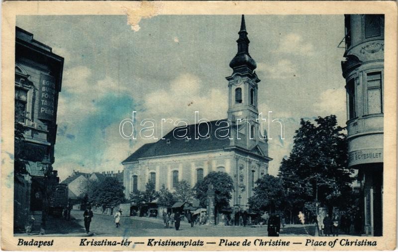 1928 Budapest I. Krisztina tér, Római katolikus templom, Takarékpénztár (b)