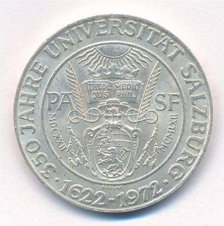 Ausztria 1972. 50Sch Ag '350 éves a Salzburgi Egyetem' T:1- Austria 1972. 50 Schilling Ag '350th Anniversary - Salzburg University' C:AU Krause KM#2913