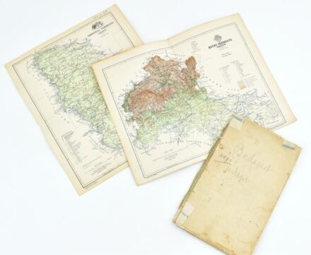 3 db térkép Heves és Torontál vármegye + egy megviselt Budapest térkép