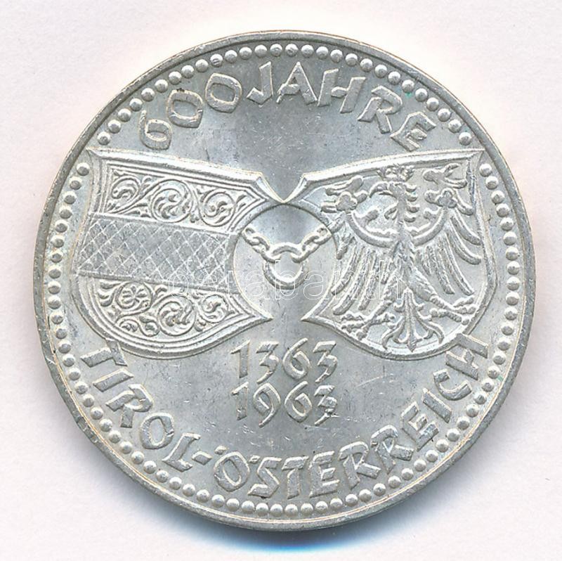 Ausztria 1963. 50Sch Ag 'Tirol 600 éve egyesült Ausztriával' T:1- Austria 1963. 50 Schilling Ag '600th Anniversary-Union with Tirol' C:AU Krause KM#2894