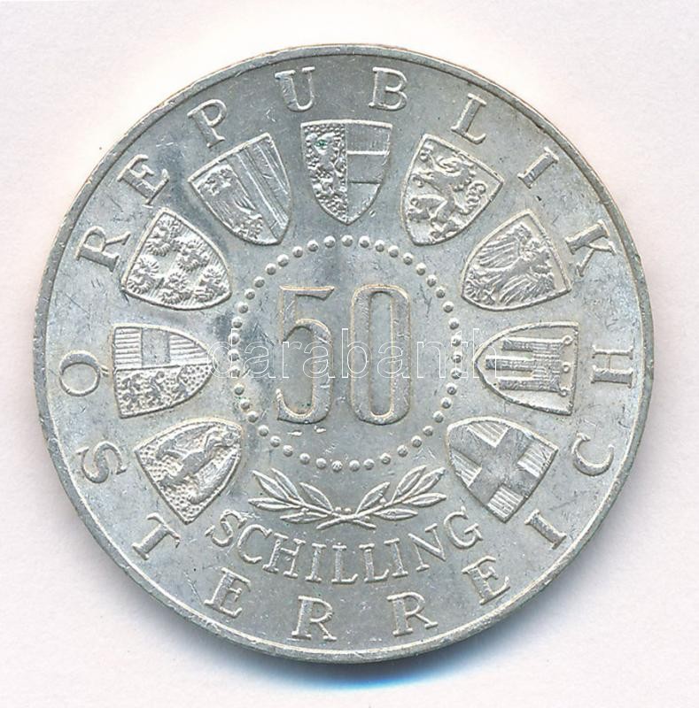 Ausztria 1963. 50Sch Ag 'Tirol 600 éve egyesült Ausztriával' T:1- Austria 1963. 50 Schilling Ag '600th Anniversary-Union with Tirol' C:AU Krause KM#2894 - Image 2