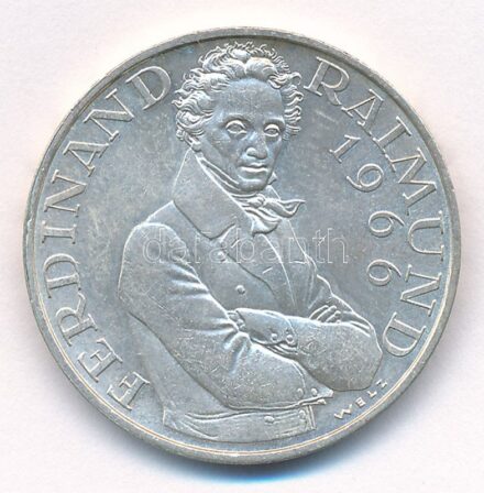 Ausztria 1966. 25Sch Ag '130 éve halt meg Ferdinand Raimund' T:1- kis patina Austria 1966. 25 Schilling Ag '130th Anniversary of the Death of Ferdinand Raimund' C:AU small patina Krause KM#2899