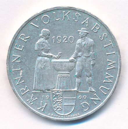 Ausztria 1960. 25Sch Ag 'A karintiai népszavazás 40. évfordulója' T:1- Austria 1960. 25 Schilling Ag '40th Anniversary of the Carinthian Plebiscite' C:AU Krause KM#2890